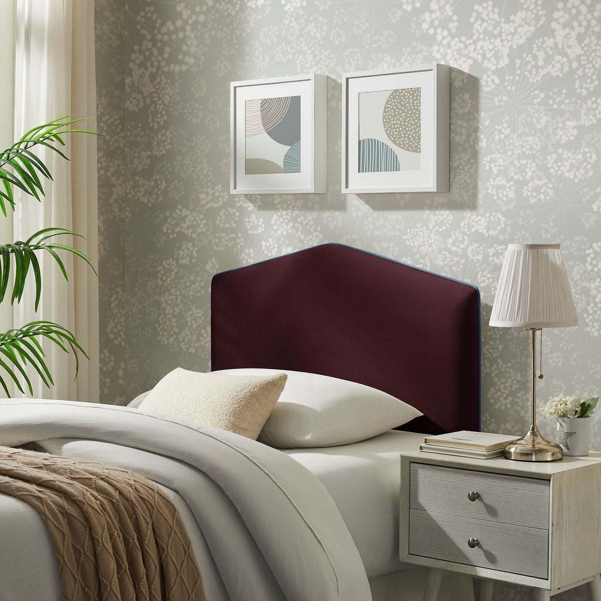 Cosette Performance Velvet Headboard - Twin, Mulberry