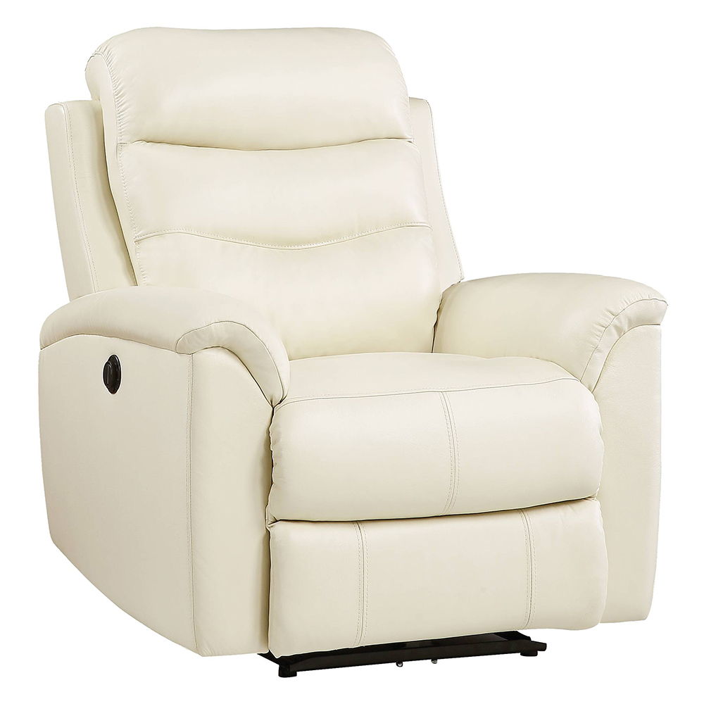 Ava - Power Motion Recliner - Beige Top Grain Leather Match