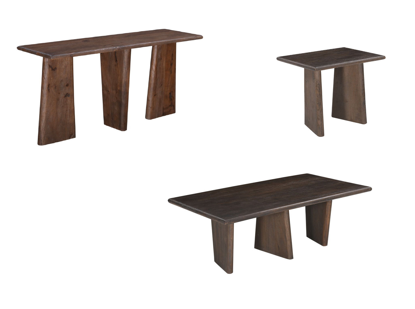 Lasso - Square End Table - Antique Natural Mango With Sandblasting