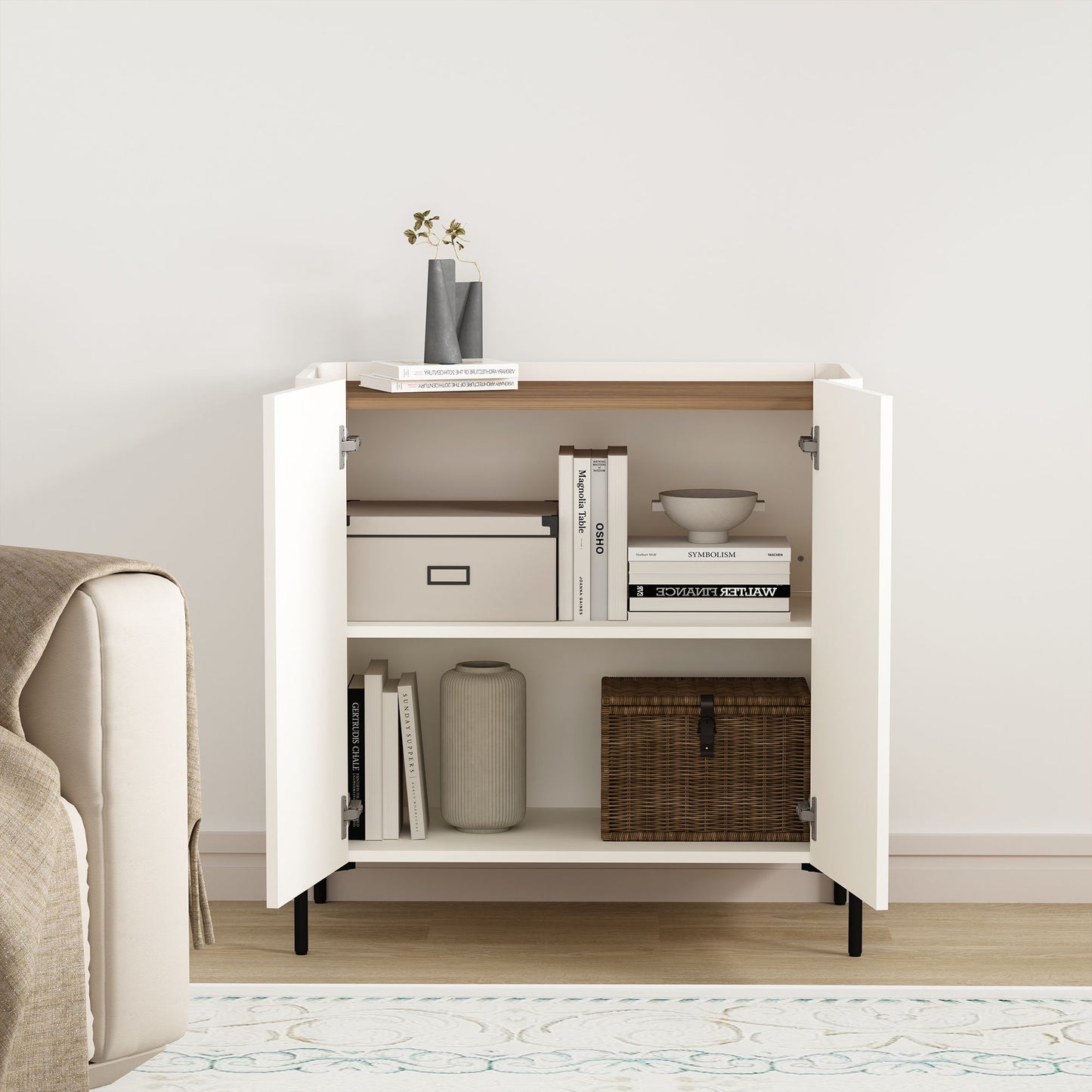 Abbey - Accent Cabinet - Maple And Off White