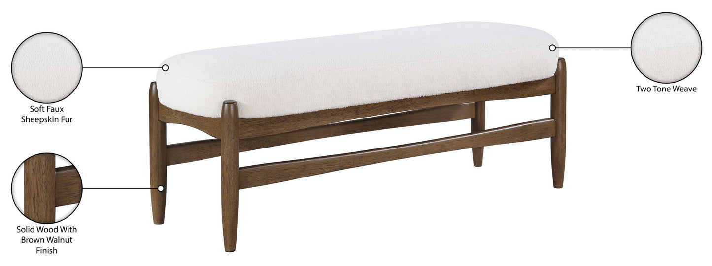 Briar - Faux Sheepskin Upholstered Bench