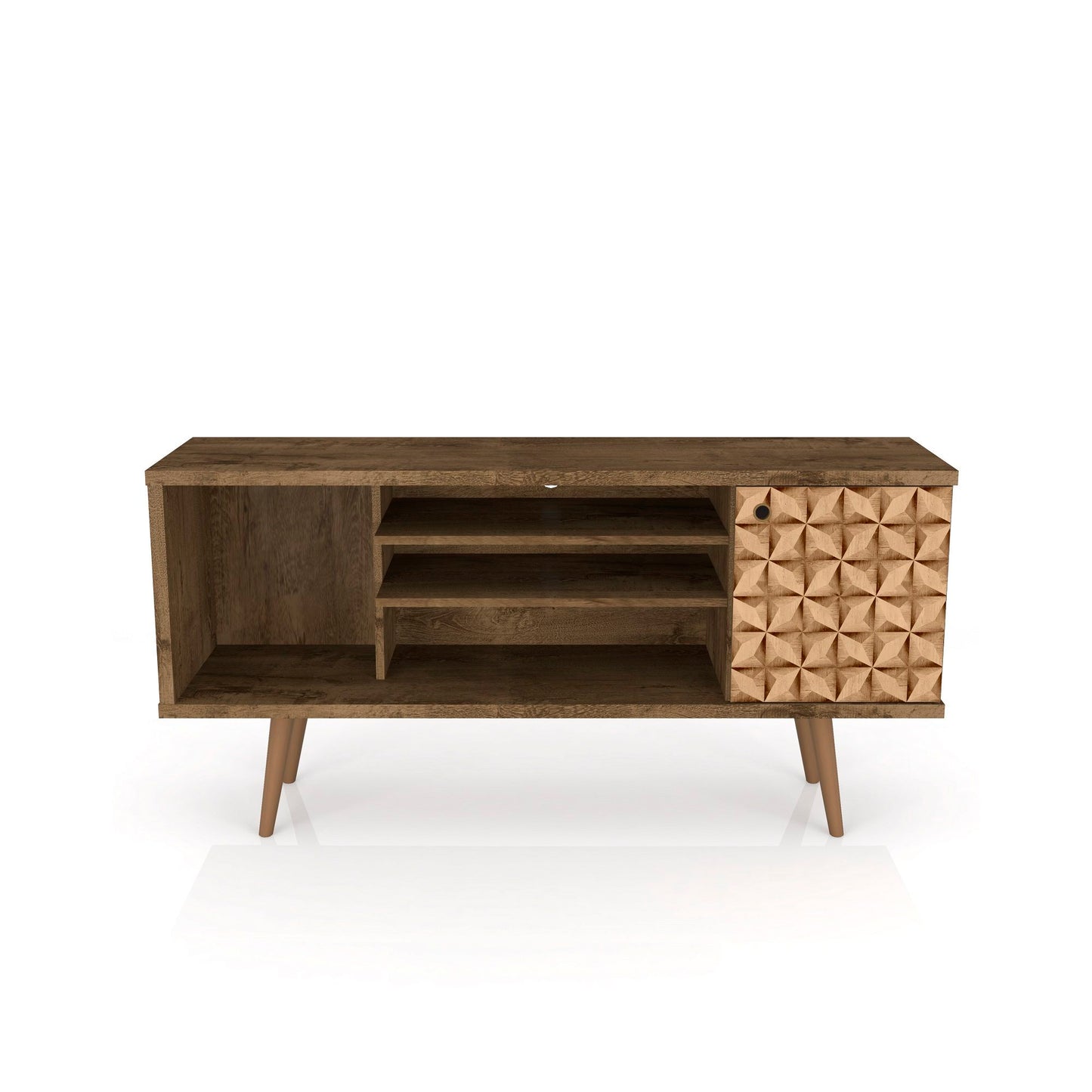 Manhattan Liberty - 53" TV Stand With Rustic Brown Frame