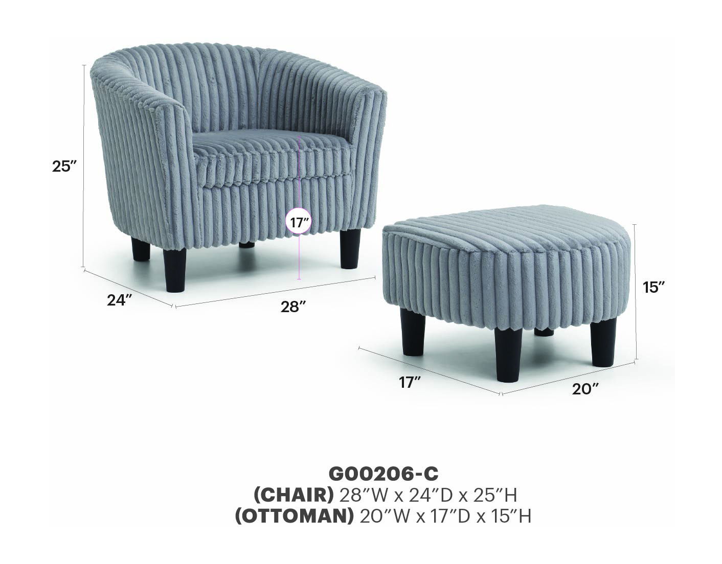 Glory Furniture - Salem - Chair & Ottoman