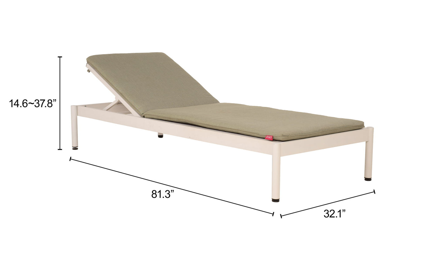 Lychee - Chaise Lounge - Green / White