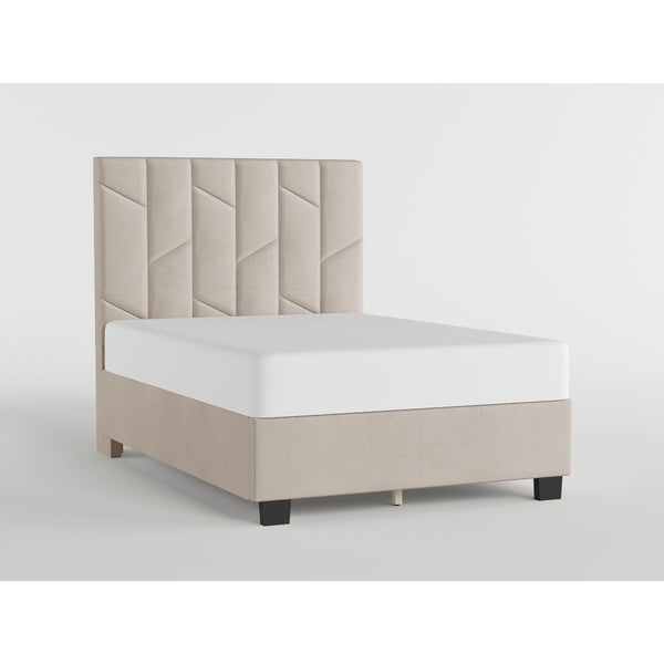 54" Beige Microfiber Platform Bed