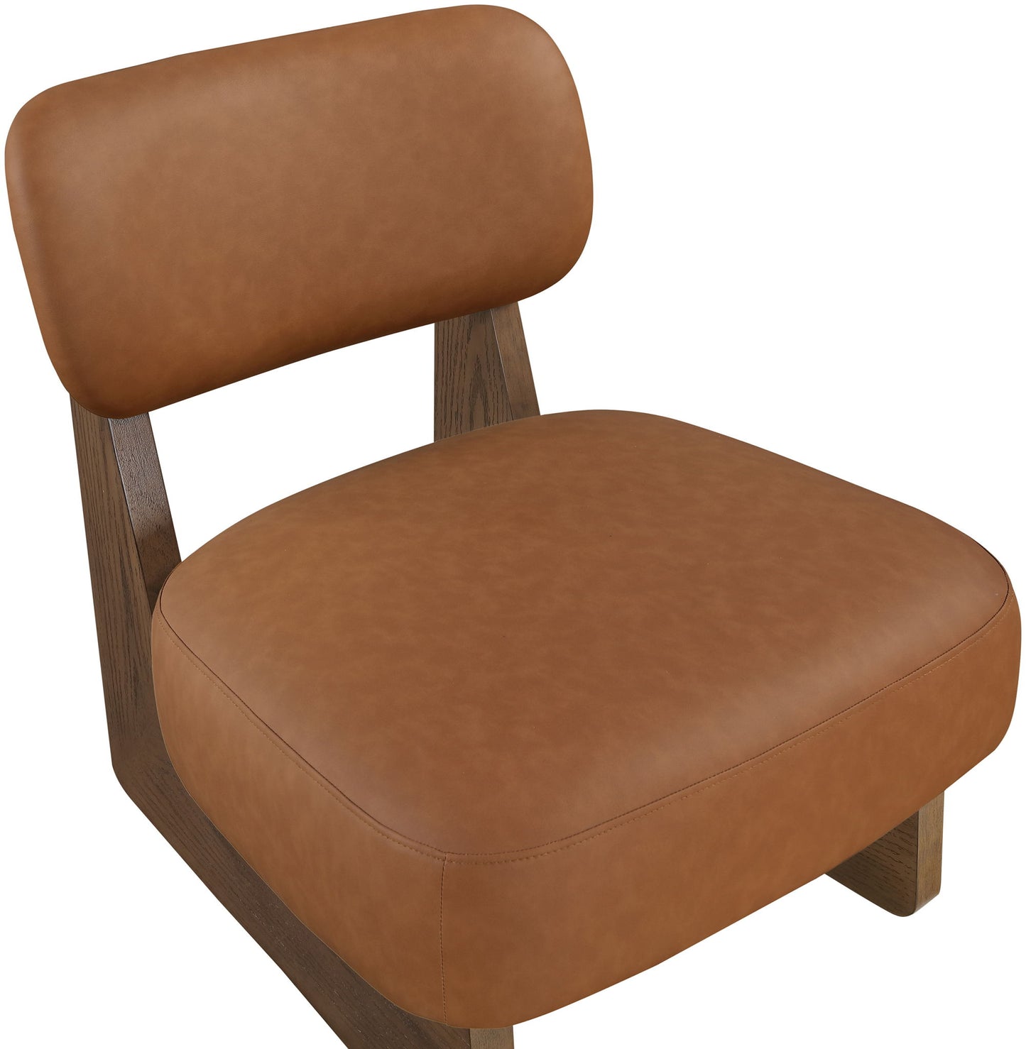 Vetra - Vegan Leather Upholstered Accent Chair With Brown Base