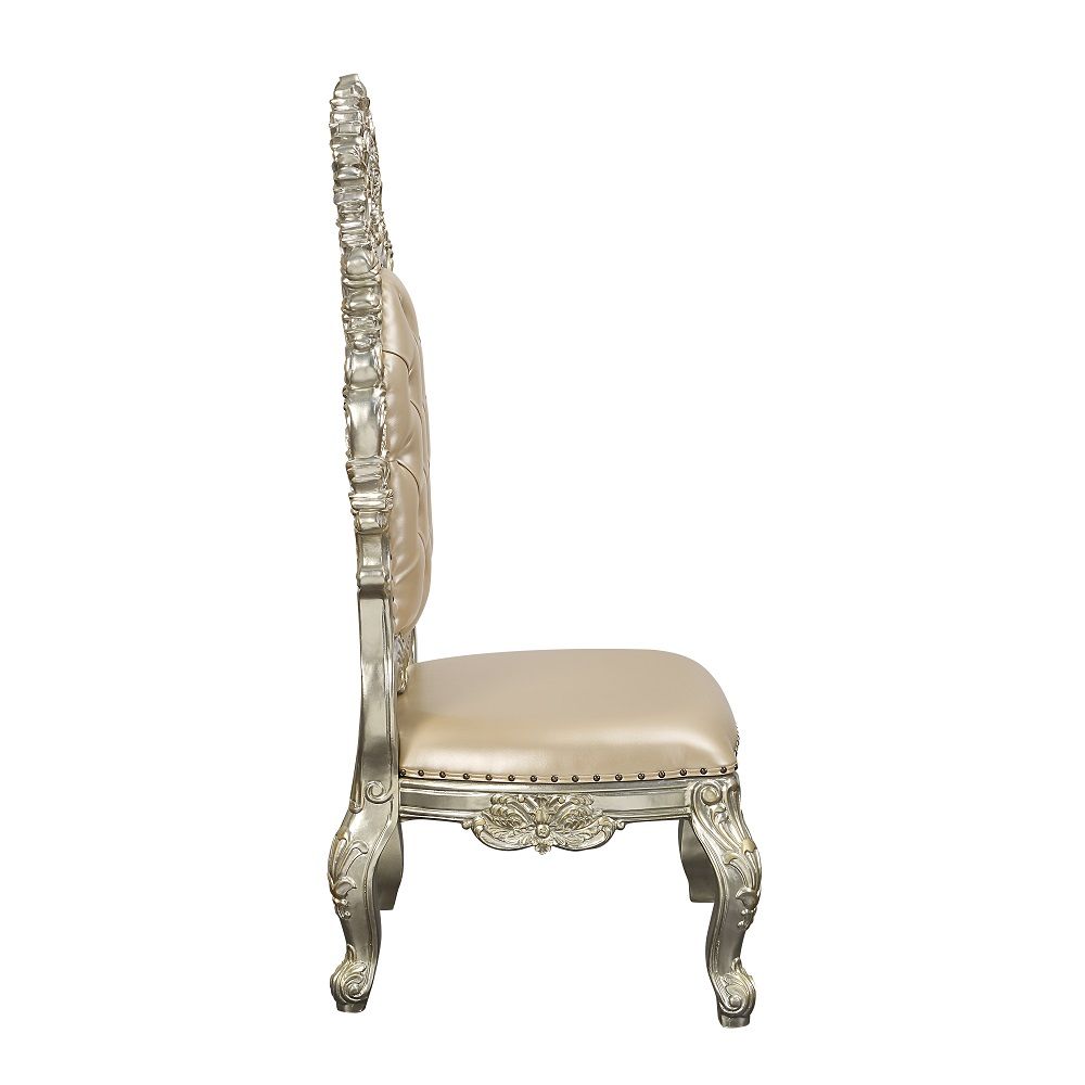 Sorina - Side Chair (Set of 2) - Synthetic Leather & Antique Gold