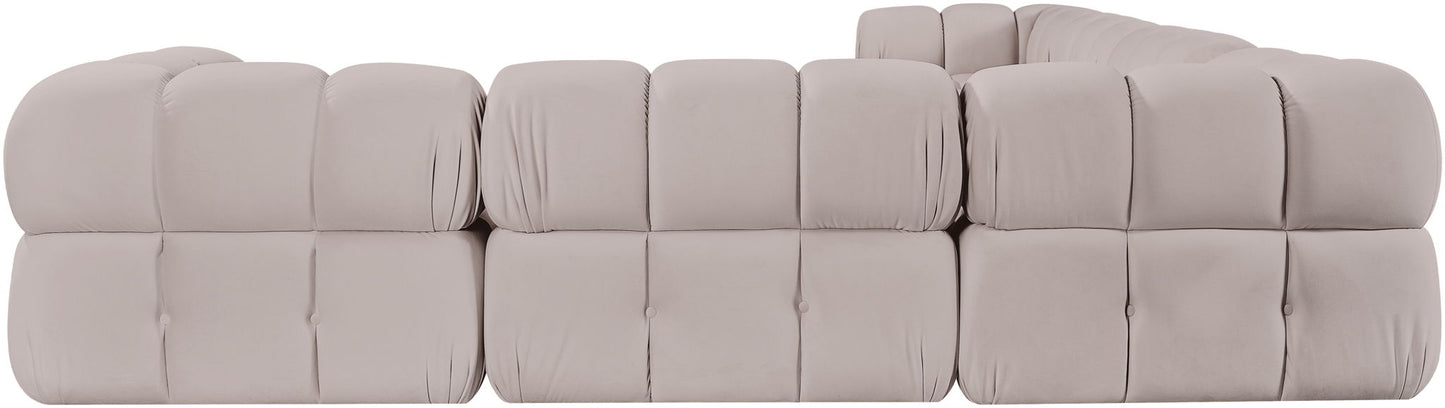 Orin - Velvet 6 Piece Modular L-Shaped Sectional