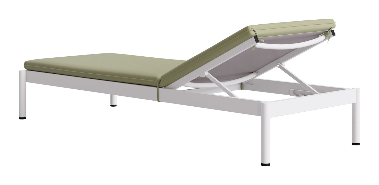 Lychee - Chaise Lounge - Green / White
