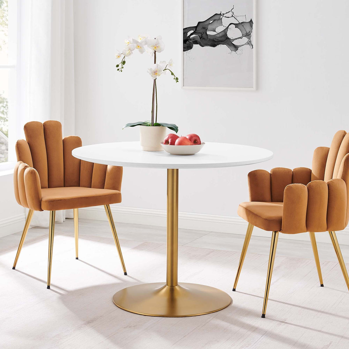 Amuse 40" Dining Table - Gold White
