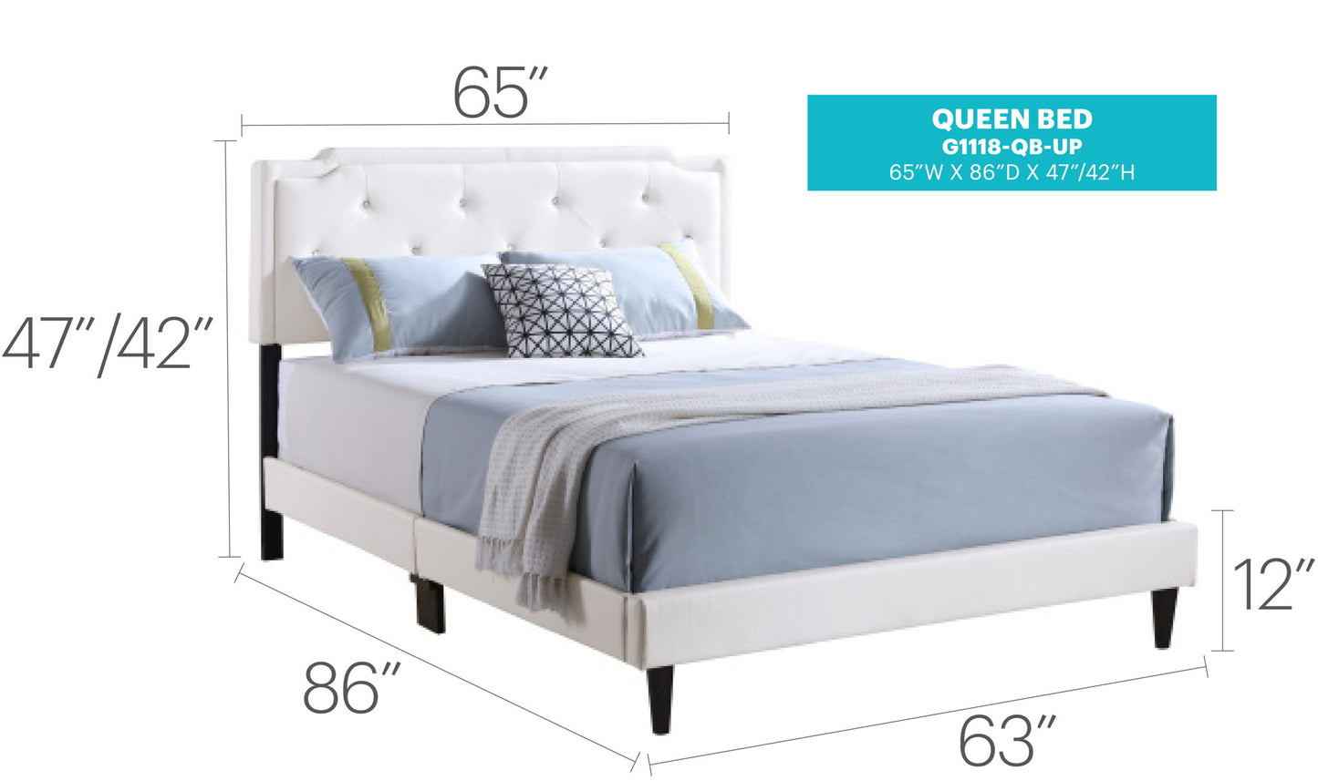 Glory Furniture - Deb - Faux Crystals Tufted Bed