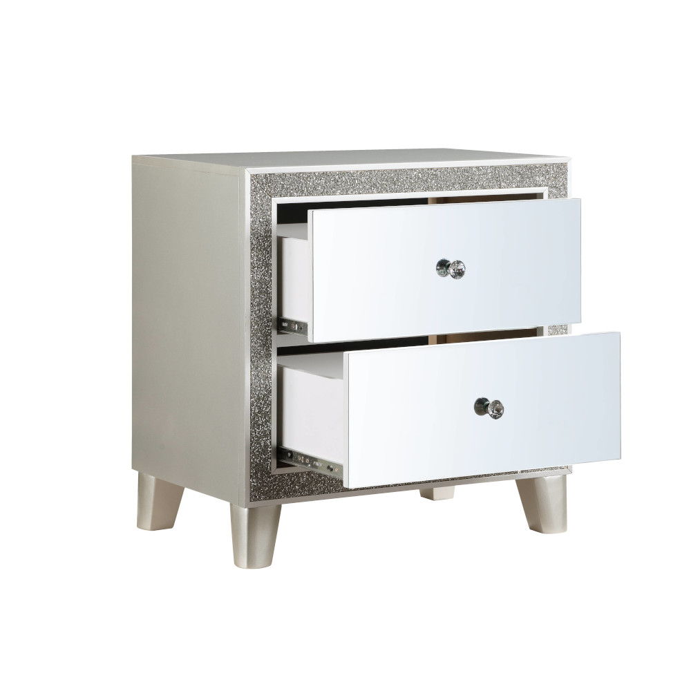 Sliverfluff - Nightstand - Mirrored & Champagne
