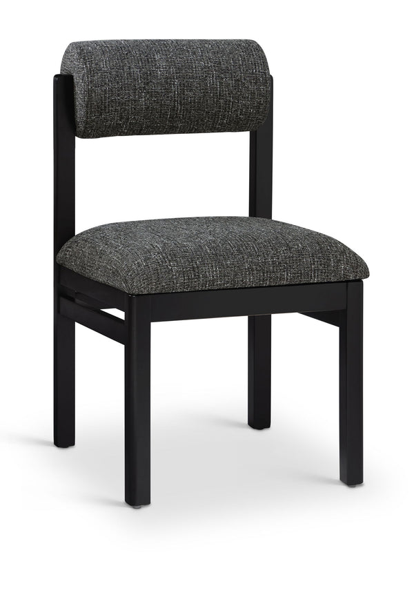 Roundhill - Fabric Dining Chair (Set of 2) - Black Frame