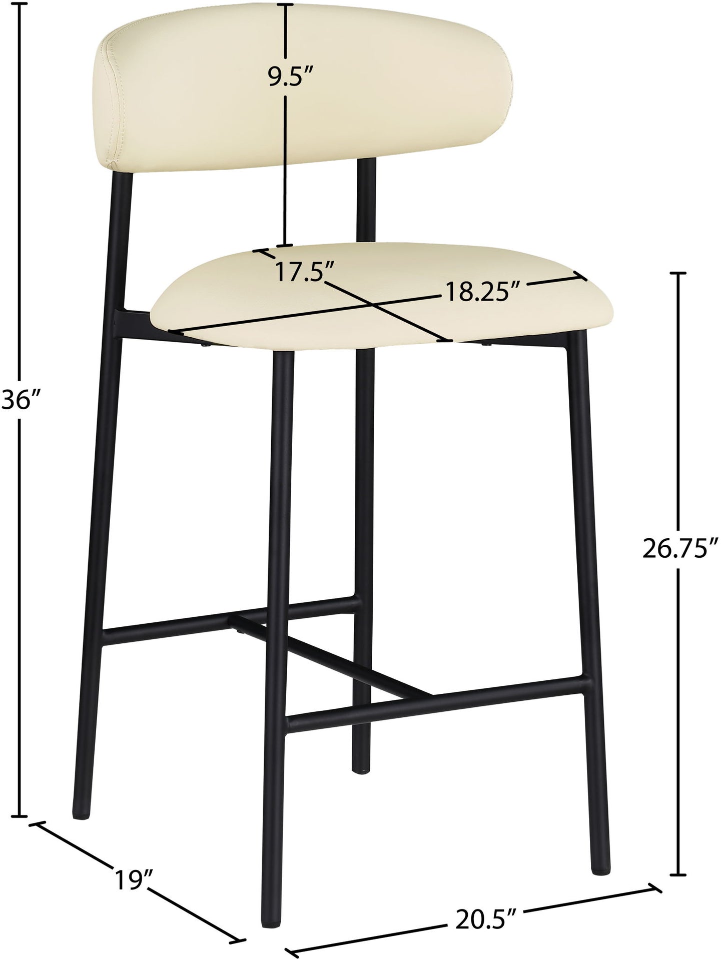 Lupita - Counter Stool (Set of 2) - Cream