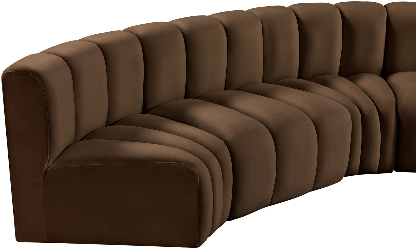 Arc - Velvet 6 Piece U-Shaped Modular Sofa