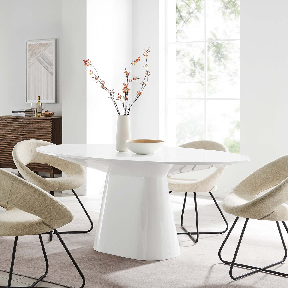Provision 75" Oval Dining Table - White