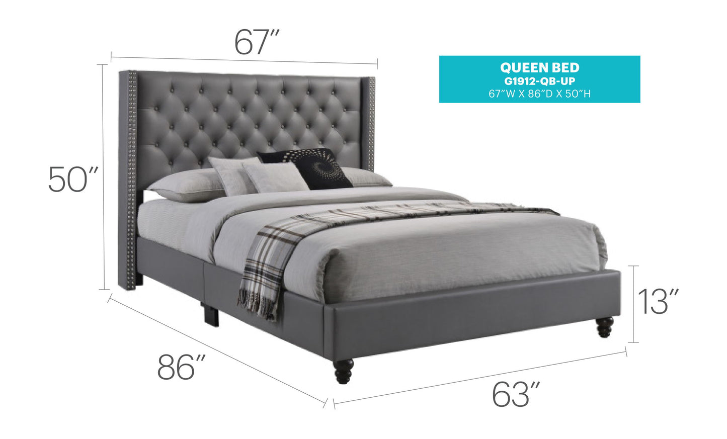 Glory Furniture - Julie - Upholstered Bed
