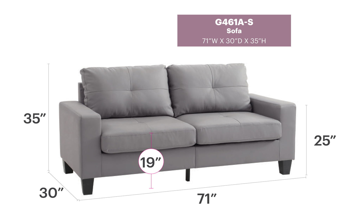 Glory Furniture - Newbury - Fabric Sofa