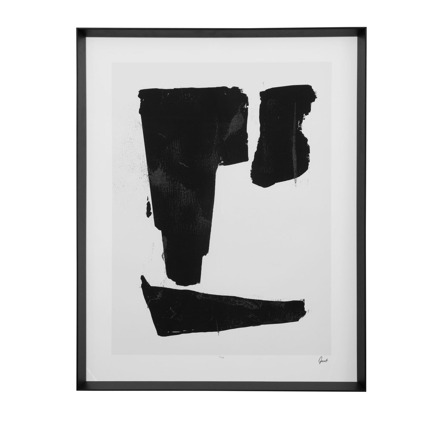Triple Block Print I Framed Art - Black
