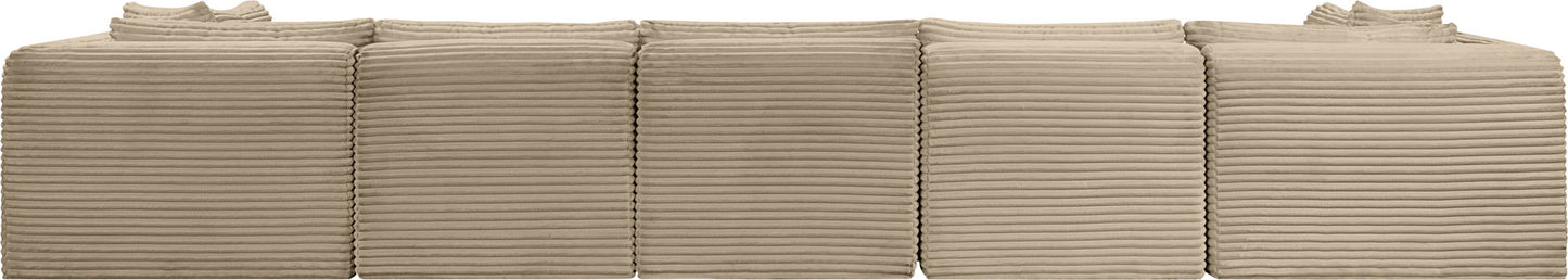Shaggy - Fabric 7 Piece Modular U-Shaped Armless Sectional