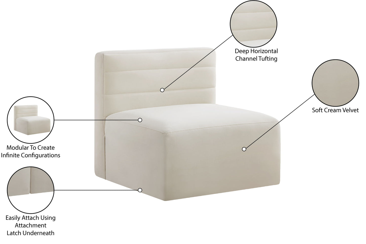 Quincy - Modular Armless Chair
