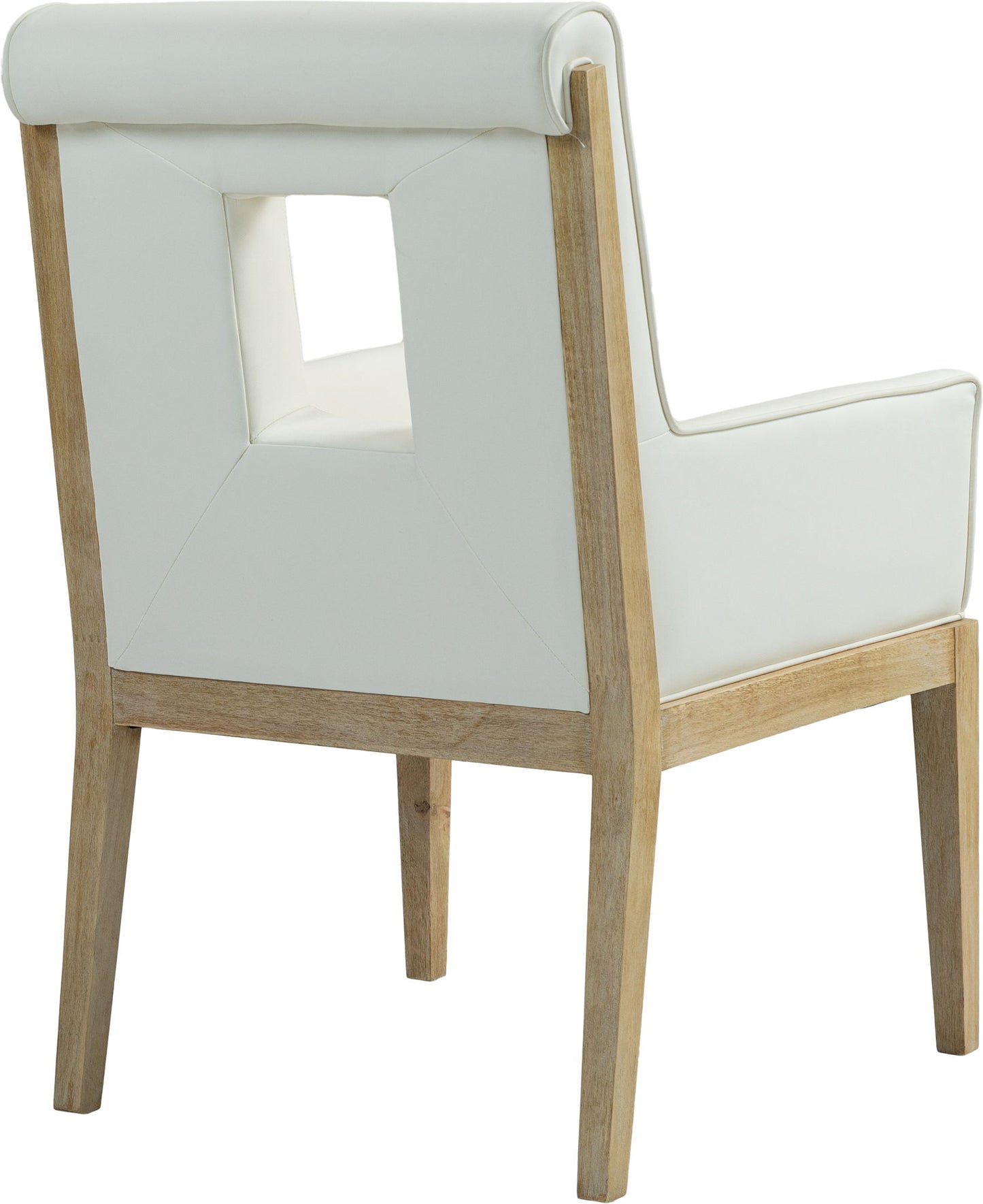 Gwendolyn - Faux Leather Dining Arm Chair With Natural Frame