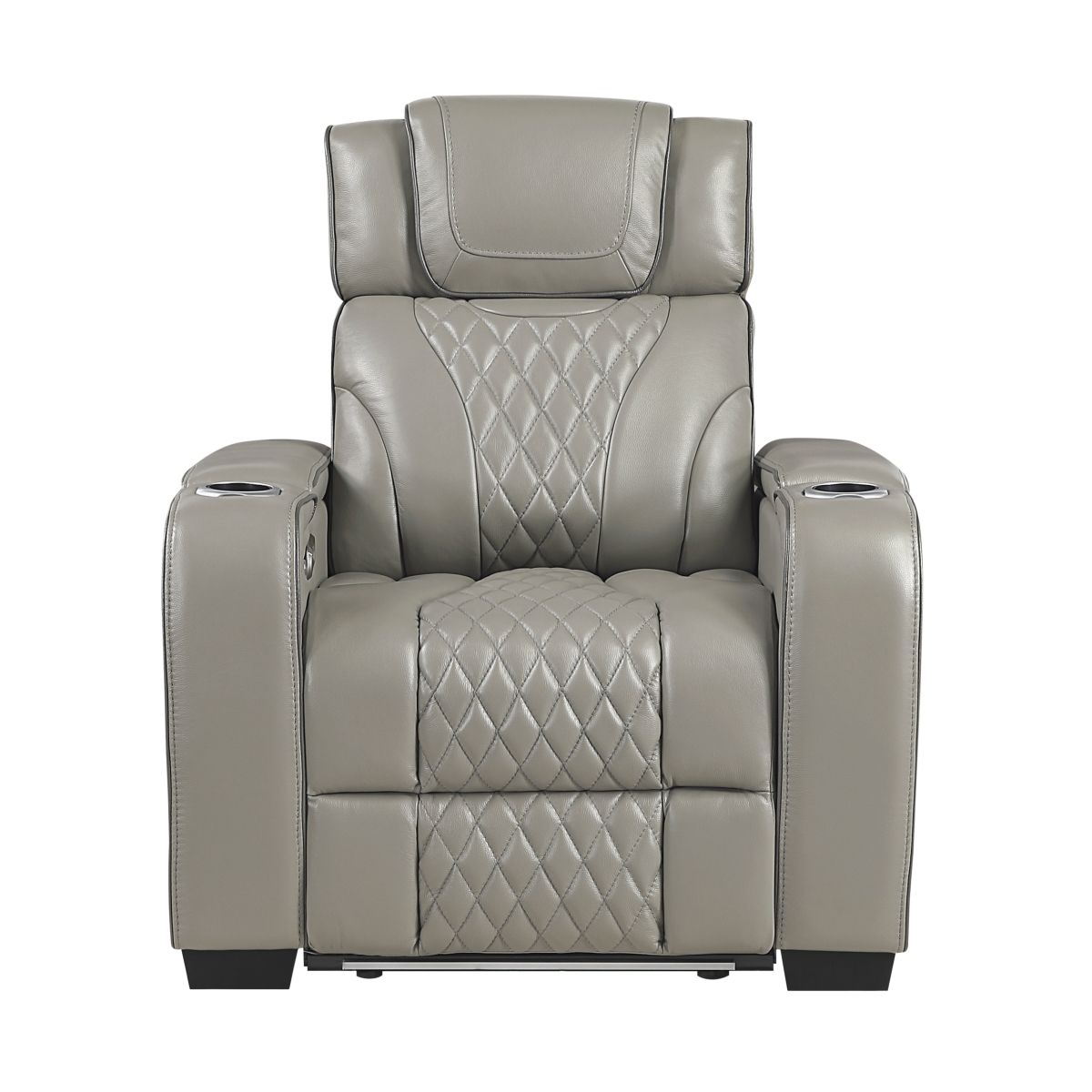 Apex Power Reclining Chair with Power Headrest, Storage Arms with Cup Holders, Air Massage and Heat, LED Lighting and Charging Ports