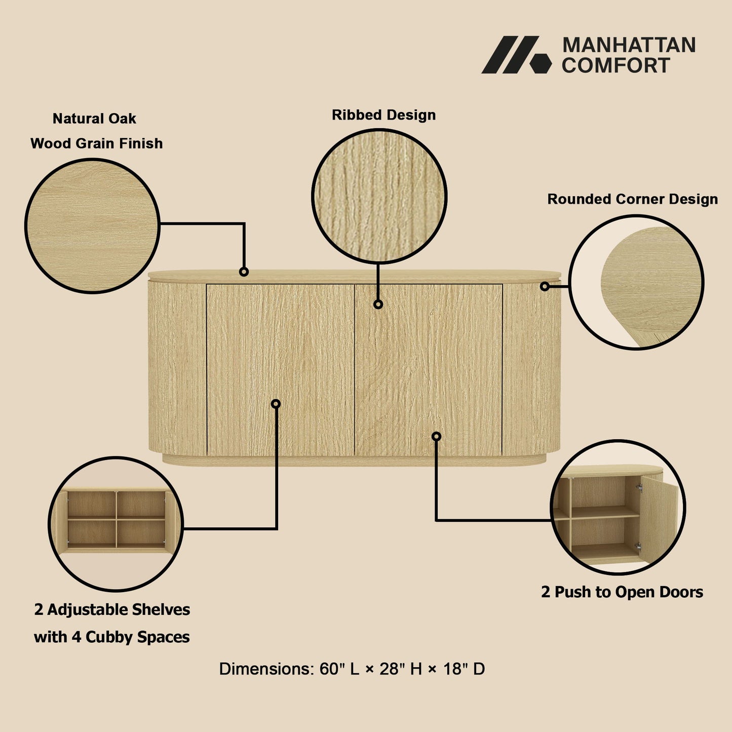 Olivia - Sideboard - Natural Oak