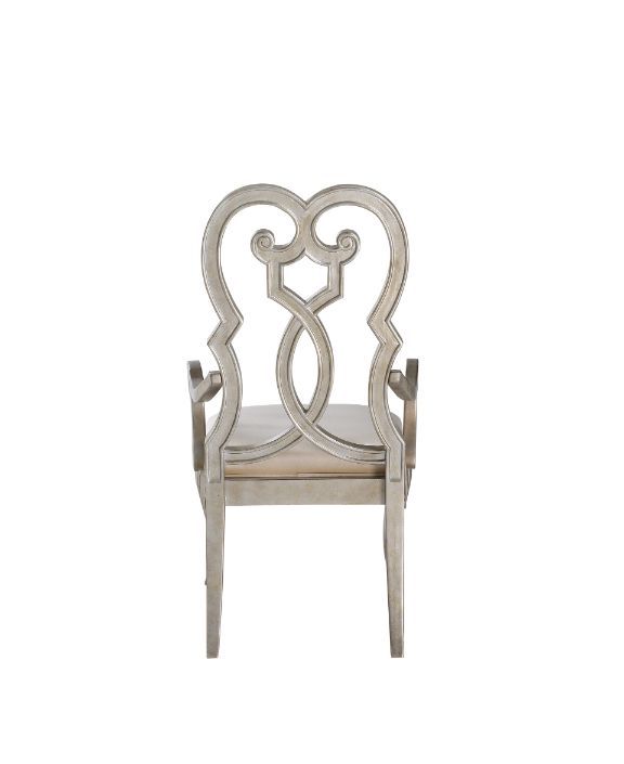 Esteban - Arm Chair (Set of 2) - Ivory Velvet & Antique Champagne