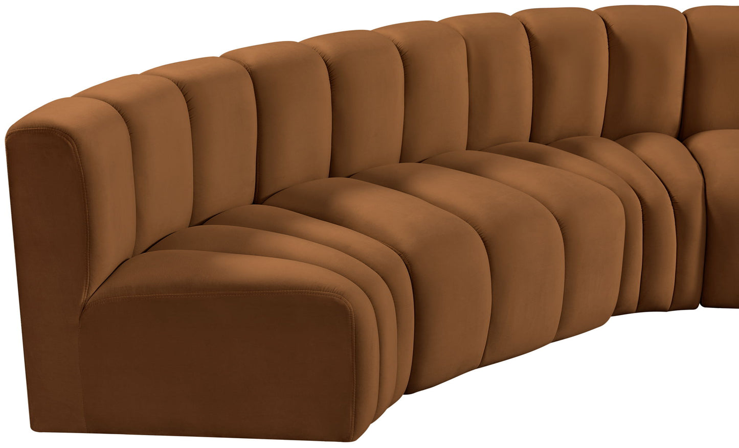 Arc - Velvet Modular U-Shaped Sectional - Saddle