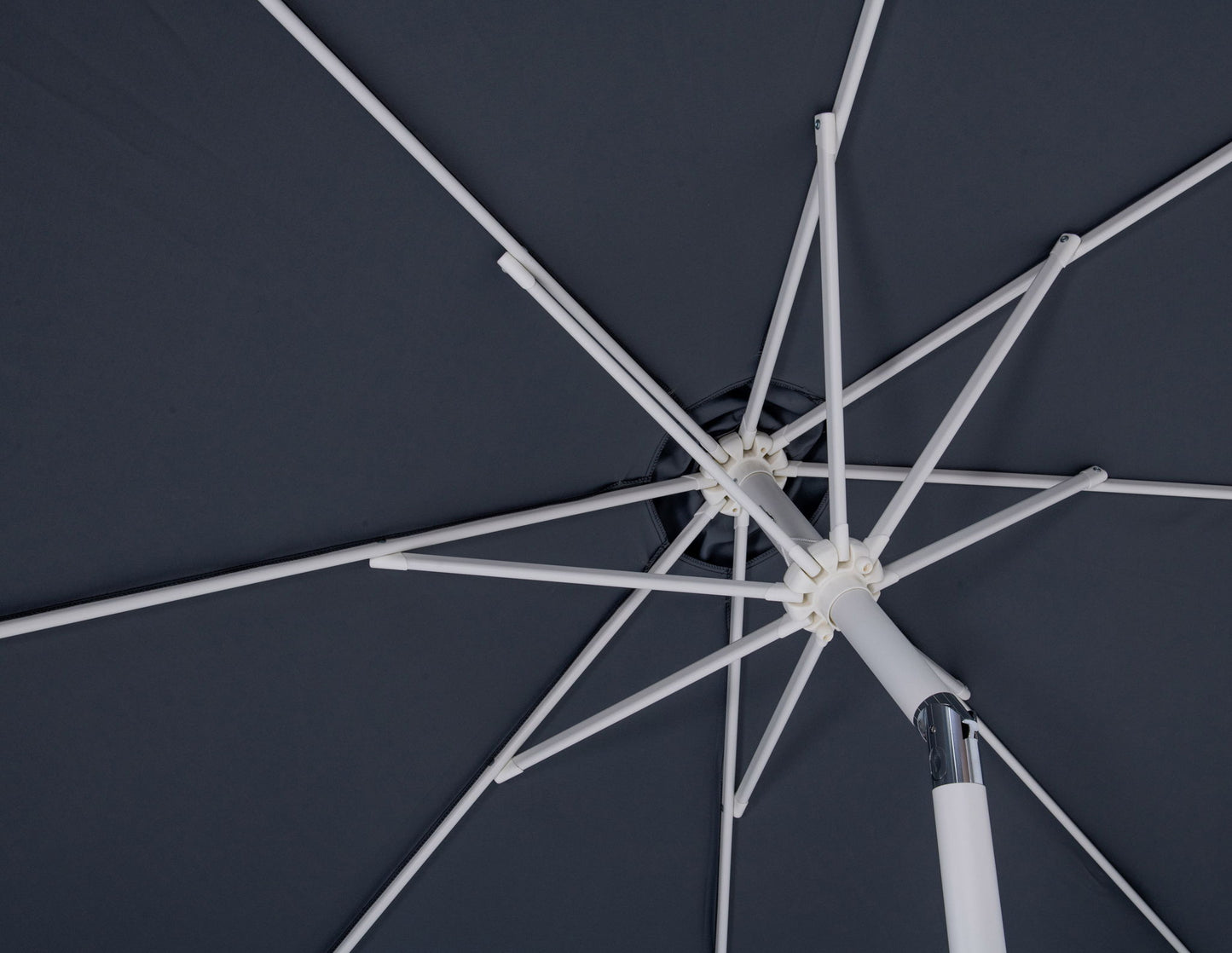 Fiji - Aluminum Patio Umbrella With Square Teak And White Base