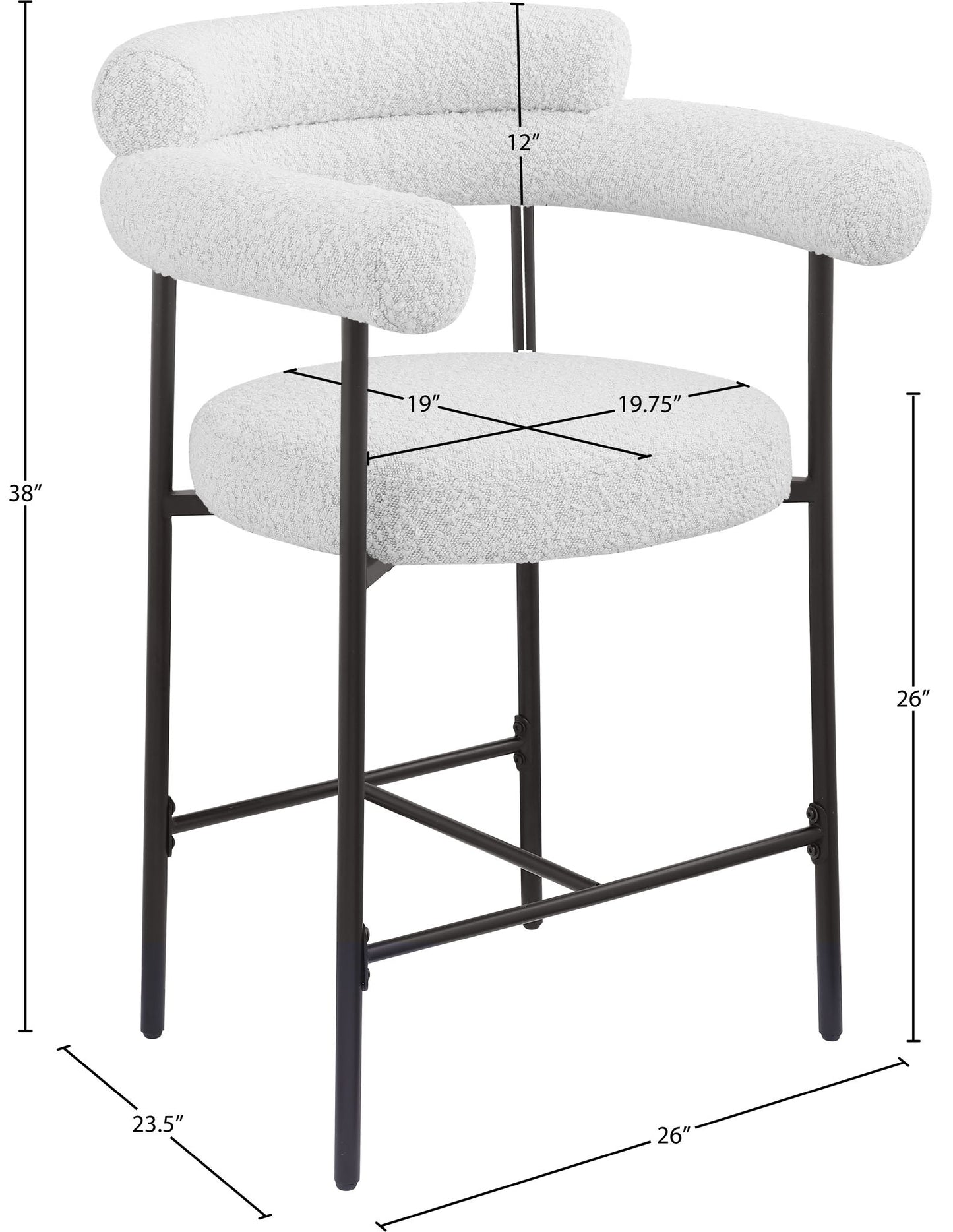 Blake - Counter Stool With Black Base (Set of 2)