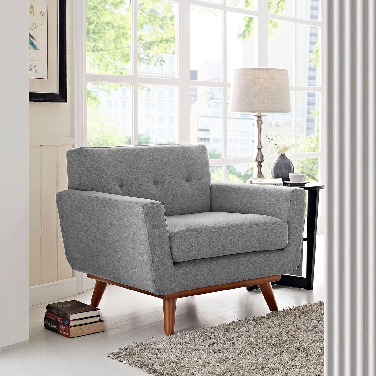 Engage Upholstered Fabric Armchair - Expectation Gray