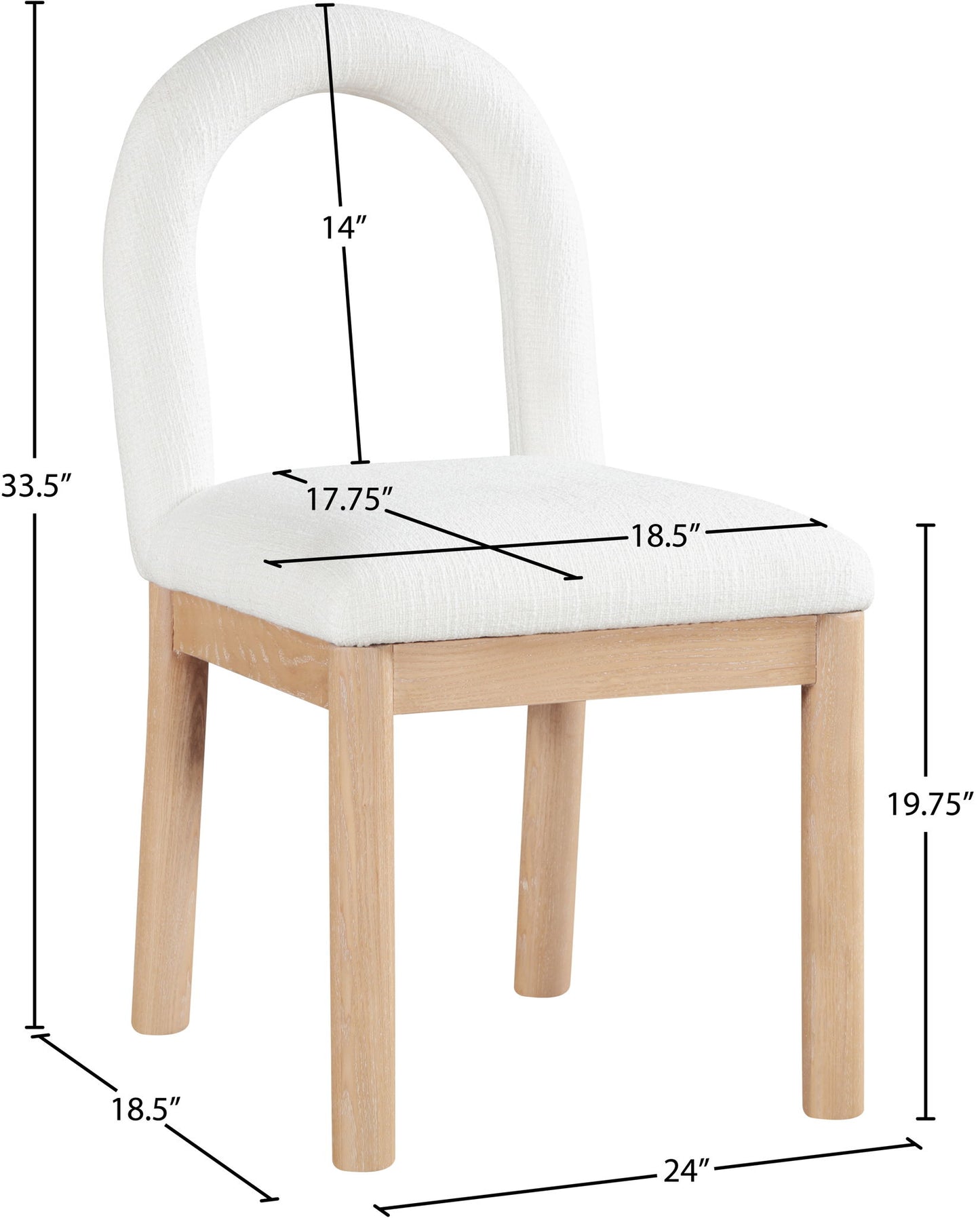 Conrad - Linen Dining Chair With Natural Legs
