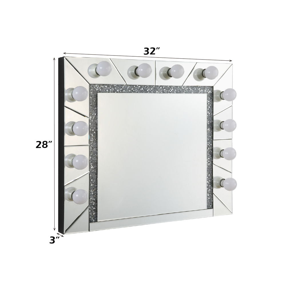 Noralie - 28" Accent Mirror - Mirrored & Faux Diamonds