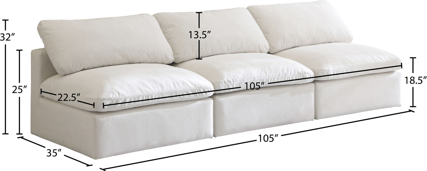 Plush - Modular Armless 3 Seat Sofa