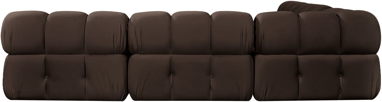 Orin - Velvet Fabric 5 Piece Modular Sectional