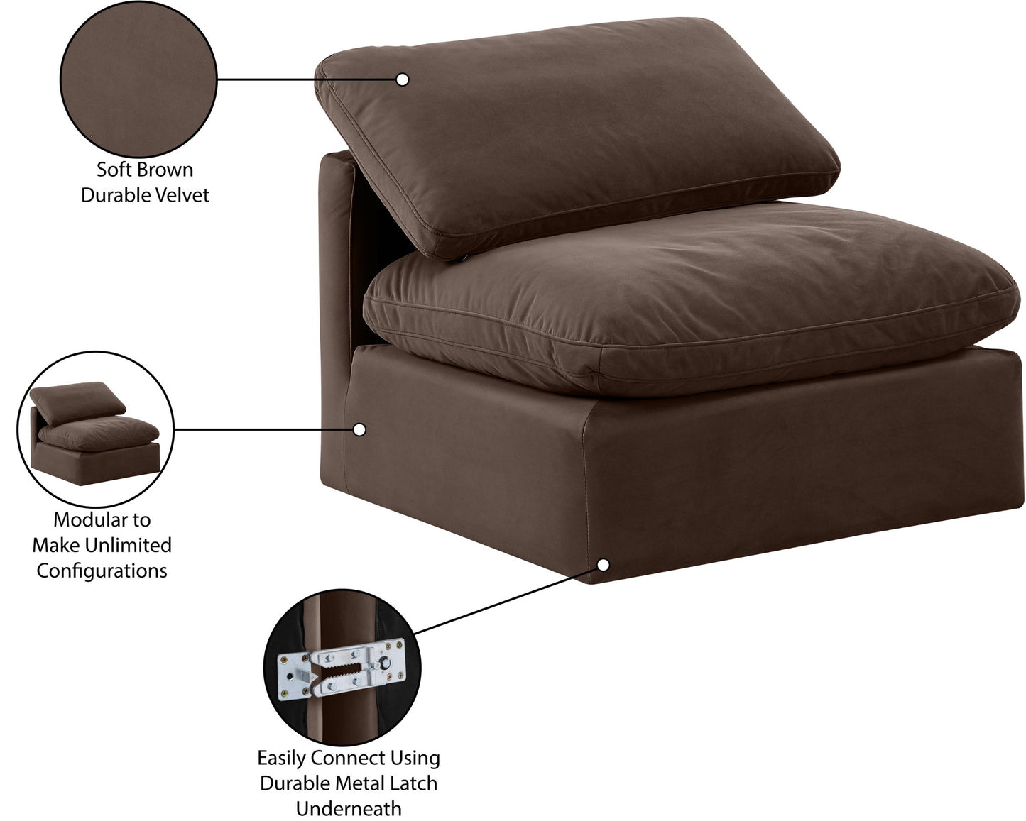 Indulge - Velvet Armless Chair