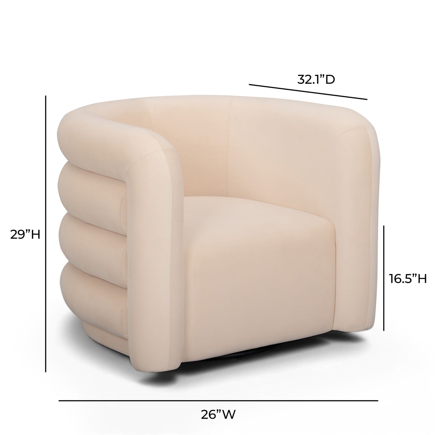 Curves - Velvet Swivel Accent Chair