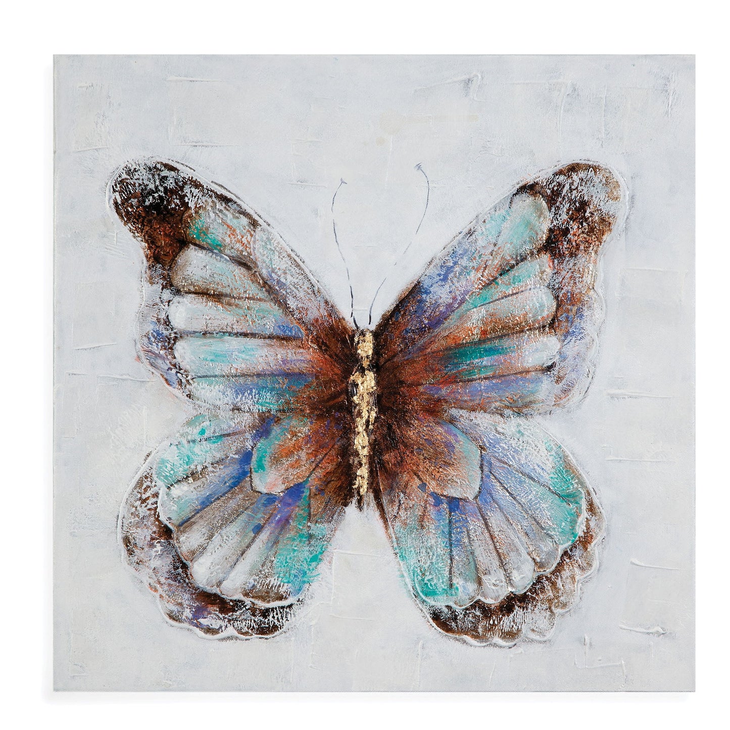 Metallic Butterflies Canvas Art (Set of 4) - Blue