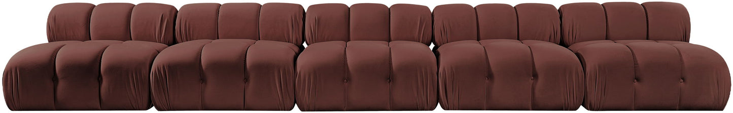 Orin - Velvet 5 Piece Modular Armless Sofa