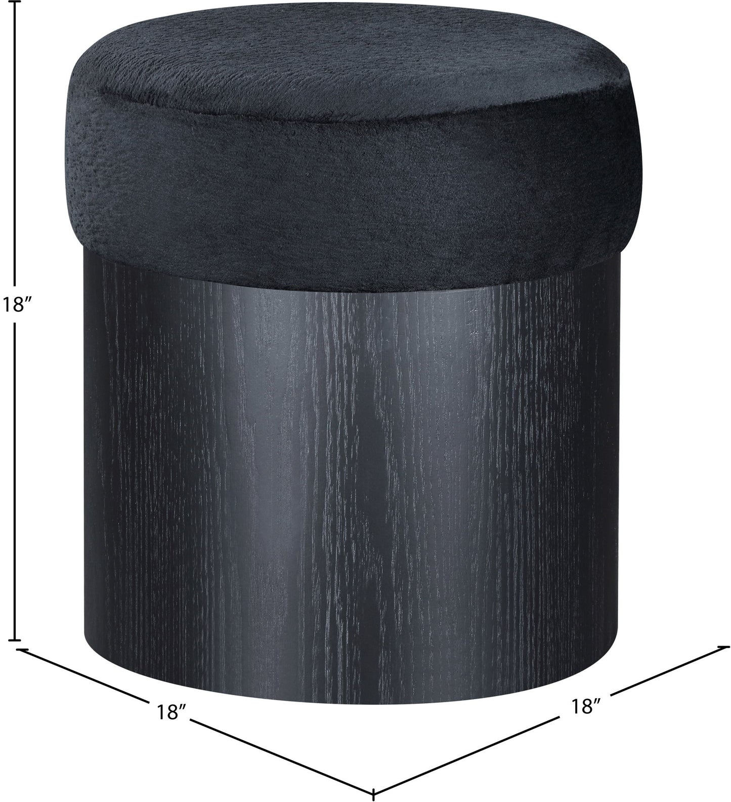 Nimes - Ottoman / Stool With Black Base