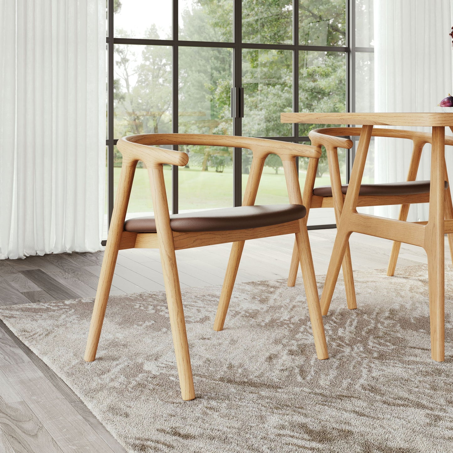 Peker - Dining Chair (Set of 2) - Brown / Natural