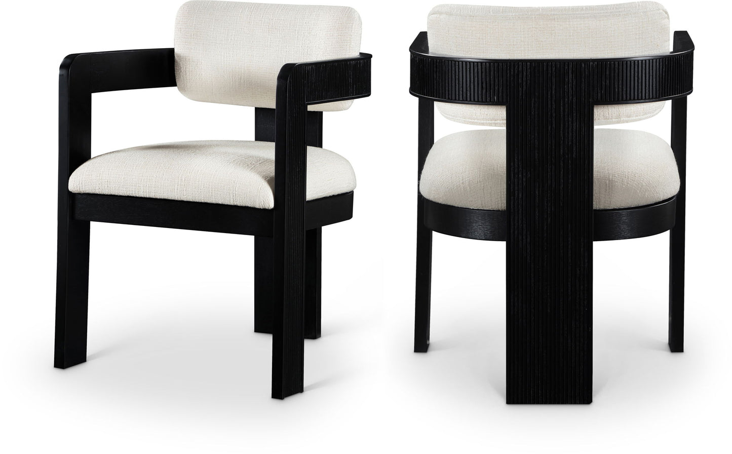 Sacha - Linen Dining Chair With Black Base (Set of 2)