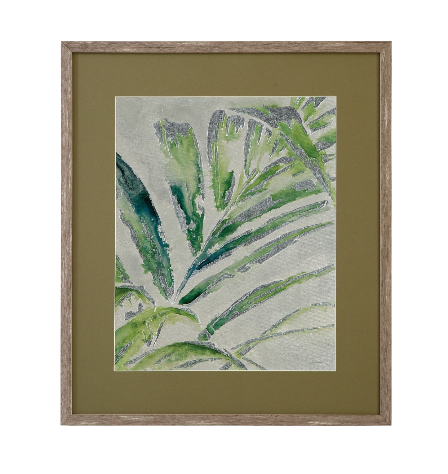 Green Palm I Framed Print - Green / Light Brown