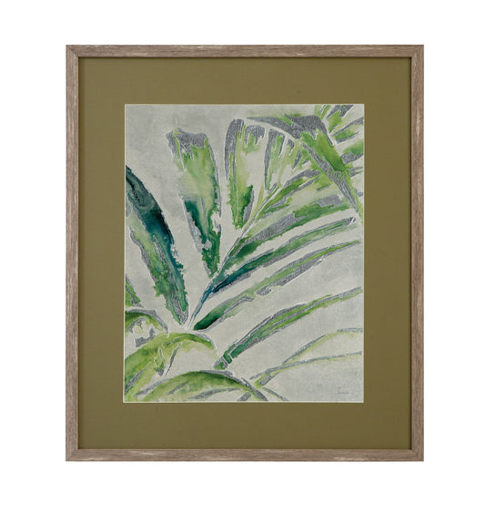 Green Palm I Framed Print - Green / Light Brown