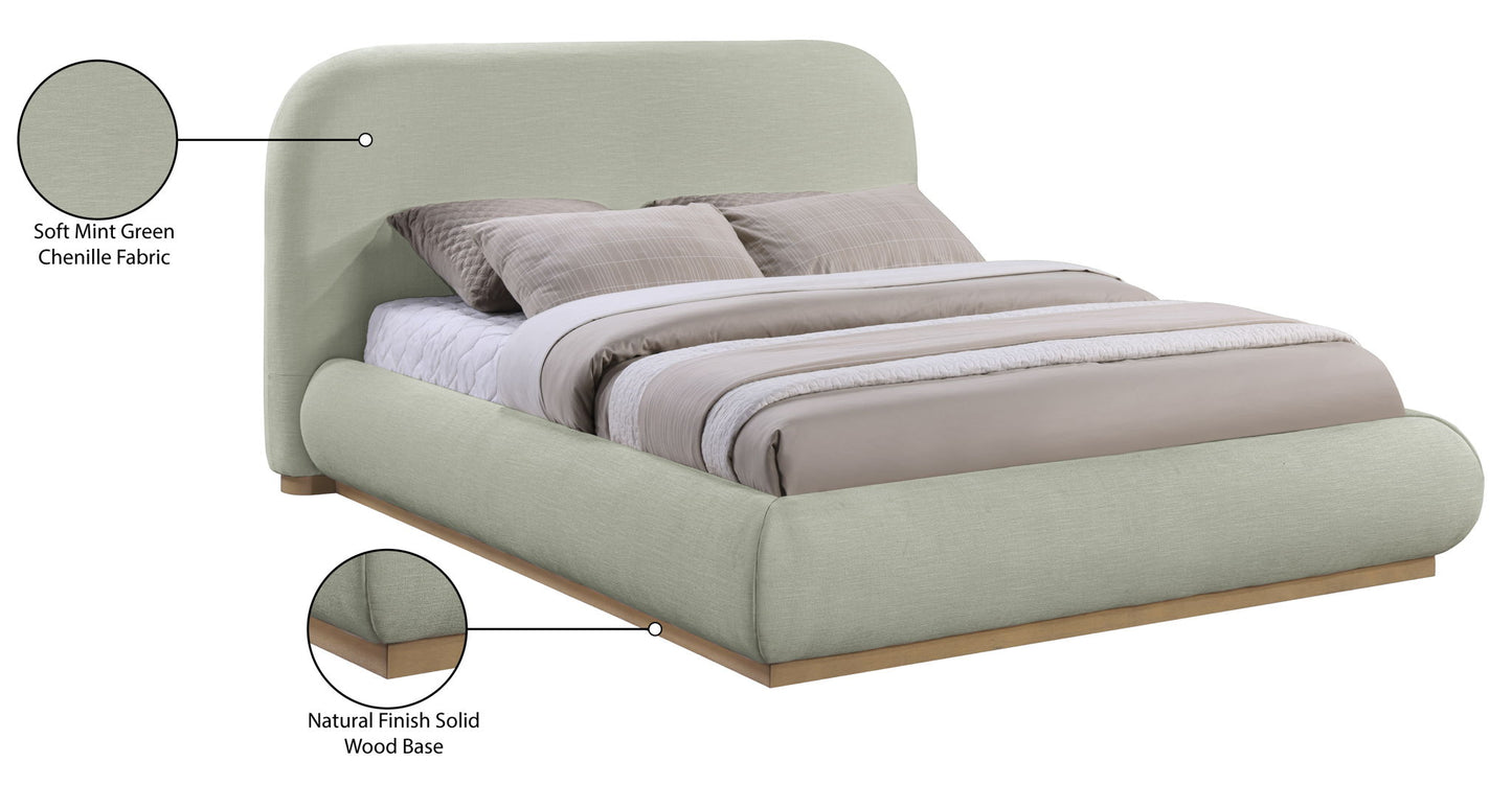 Vaughn - Chenille Bed With Natural Base