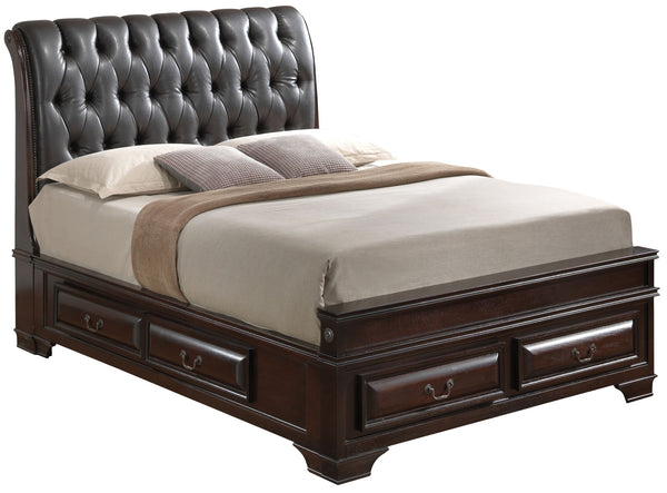 Glory Furniture - LaVita - Faux Leather Upholstered Storage Bed