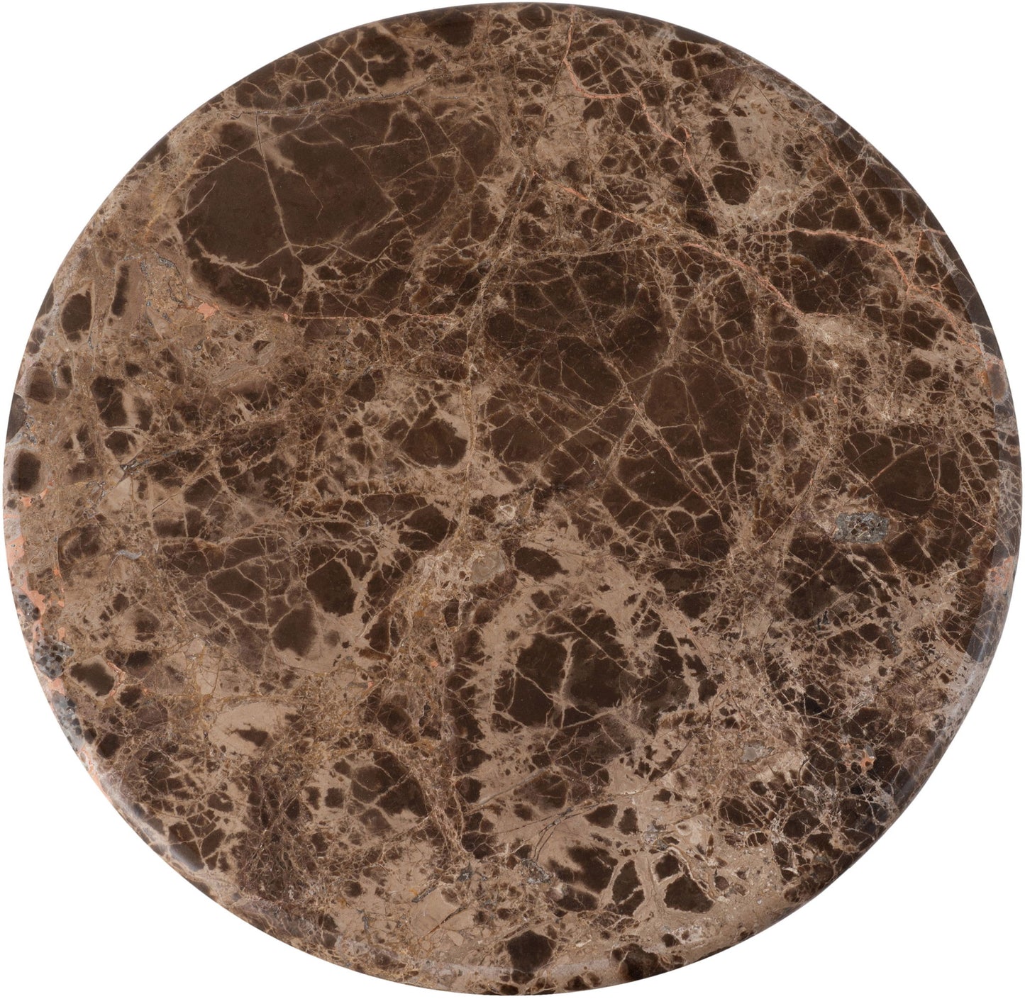 Helix - Genuine Marble Top And Aluminum Base End / Side Table - Brown / Bronze