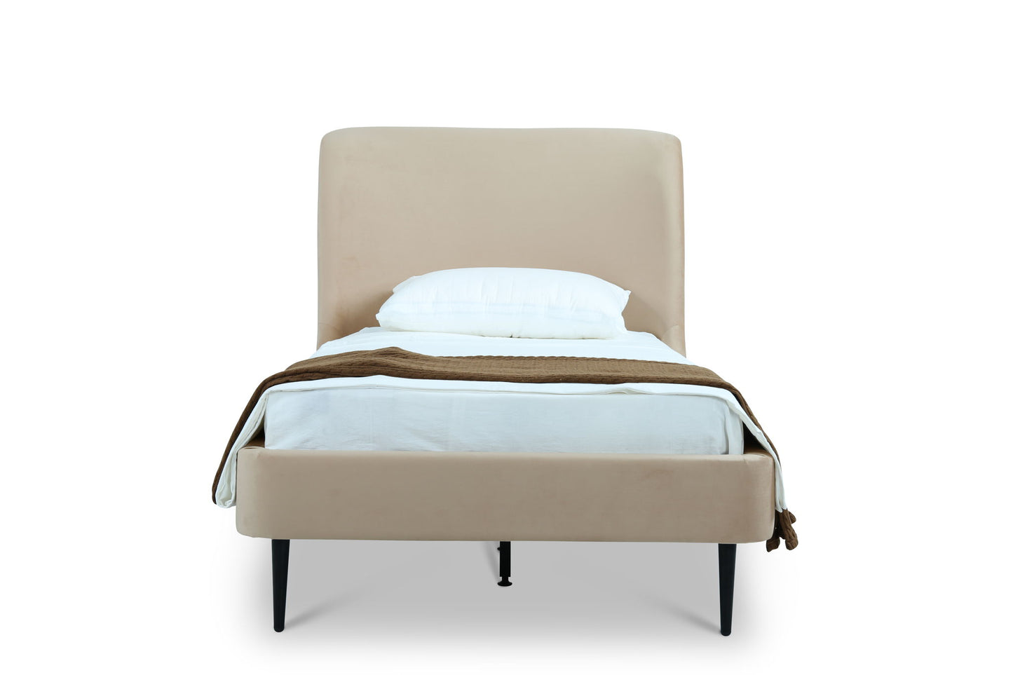 Heather - Twin Bed - Taupe And Black
